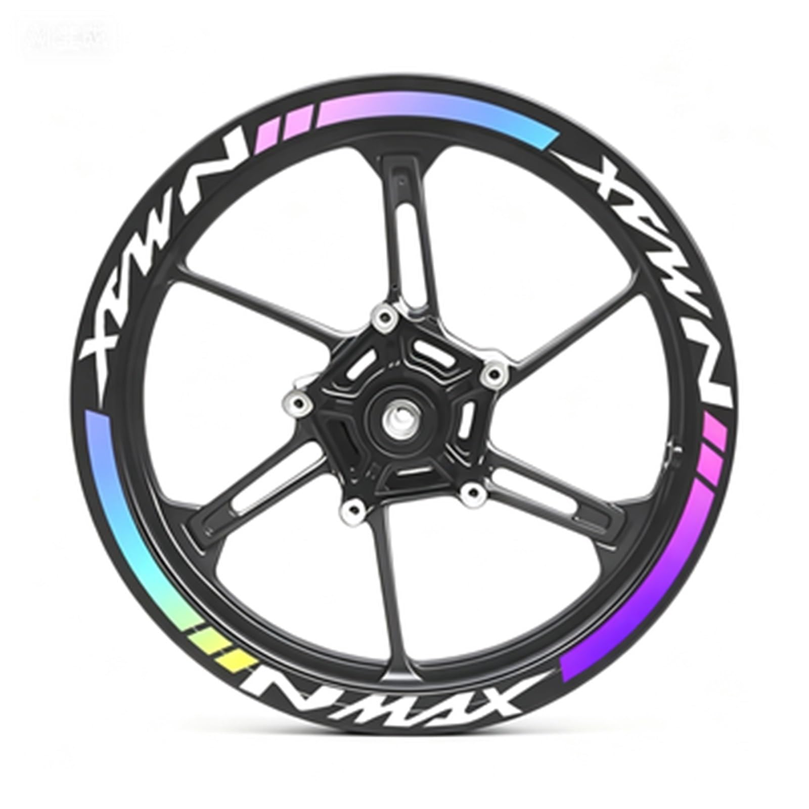 Motorcycle Wheel Sticker Racing Rim Stripe Decal Decoration for Yamaha NMAX N Max N-max 155 125 Motorbike(Color1)