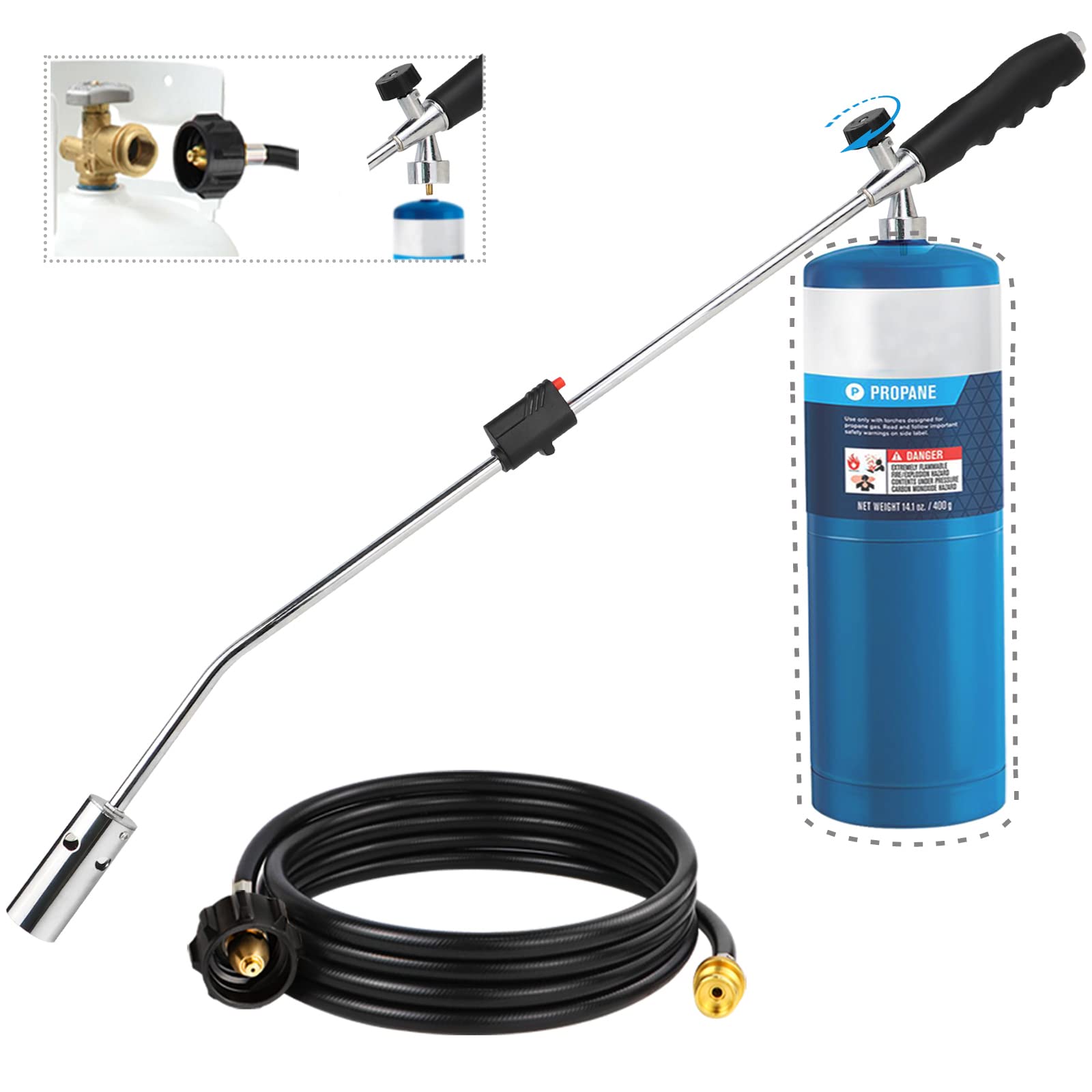 Propane Torch Weed Burner,Weed Torch Flame Thrower with Trigger Start and Flame Control Valve,50
