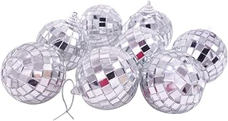 CADEVED 12 Pcs 2 Inches Silver Mirror Disco Ball Party Favor Christmas Tree Ornament Xmas Decoration