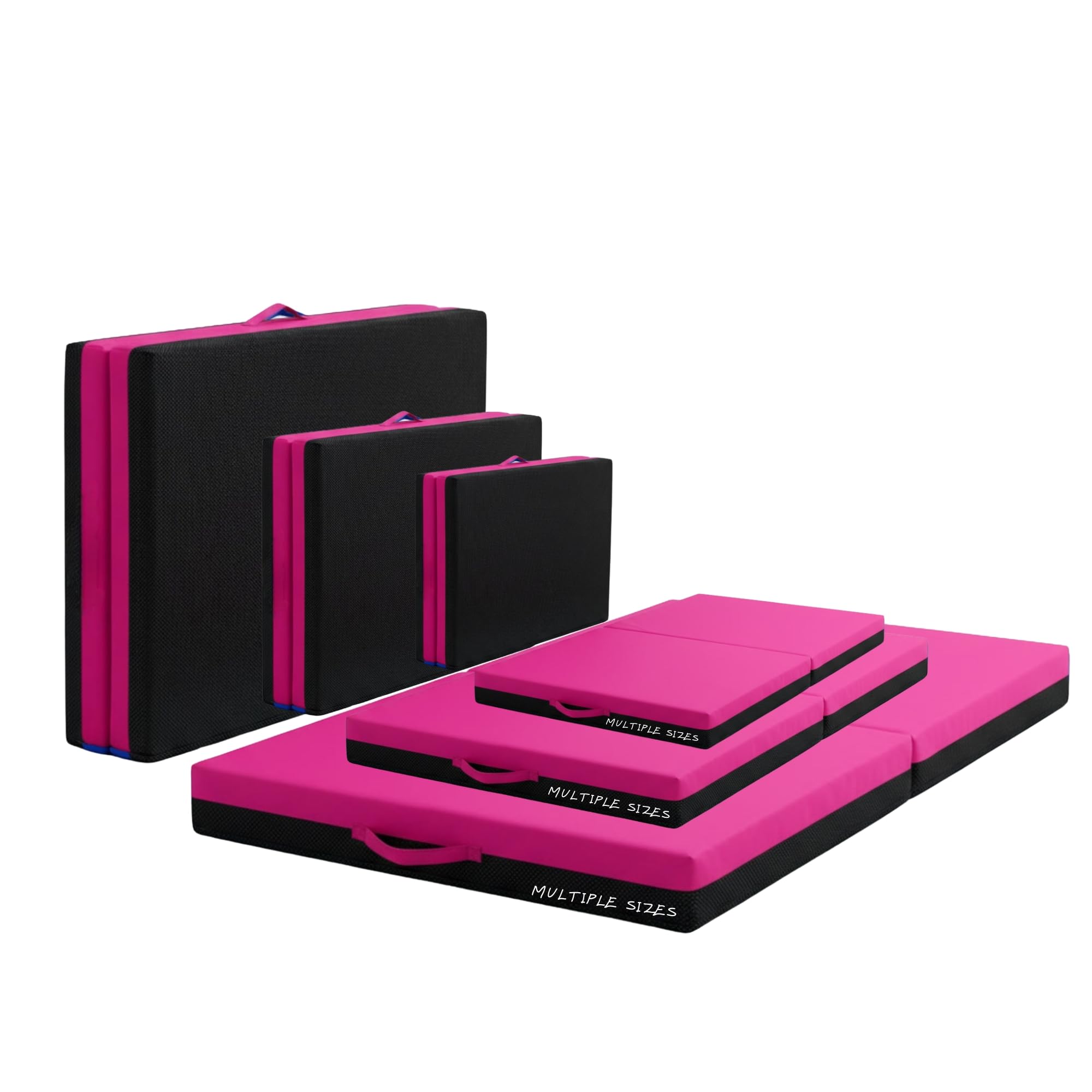 Non Slip Gymnastics Bi Fold Exercise Crash Landing Tumbling Mat For Yoga Aerobics Crashing Training Schools (Pink, 135cm x 83cm)