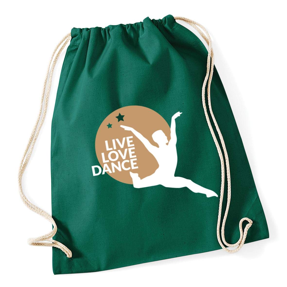 Hippowarehouse Live Love Dance Ballet (boy) Drawstring Cotton School Gym Bag 37cm x 46cm, 12 litres