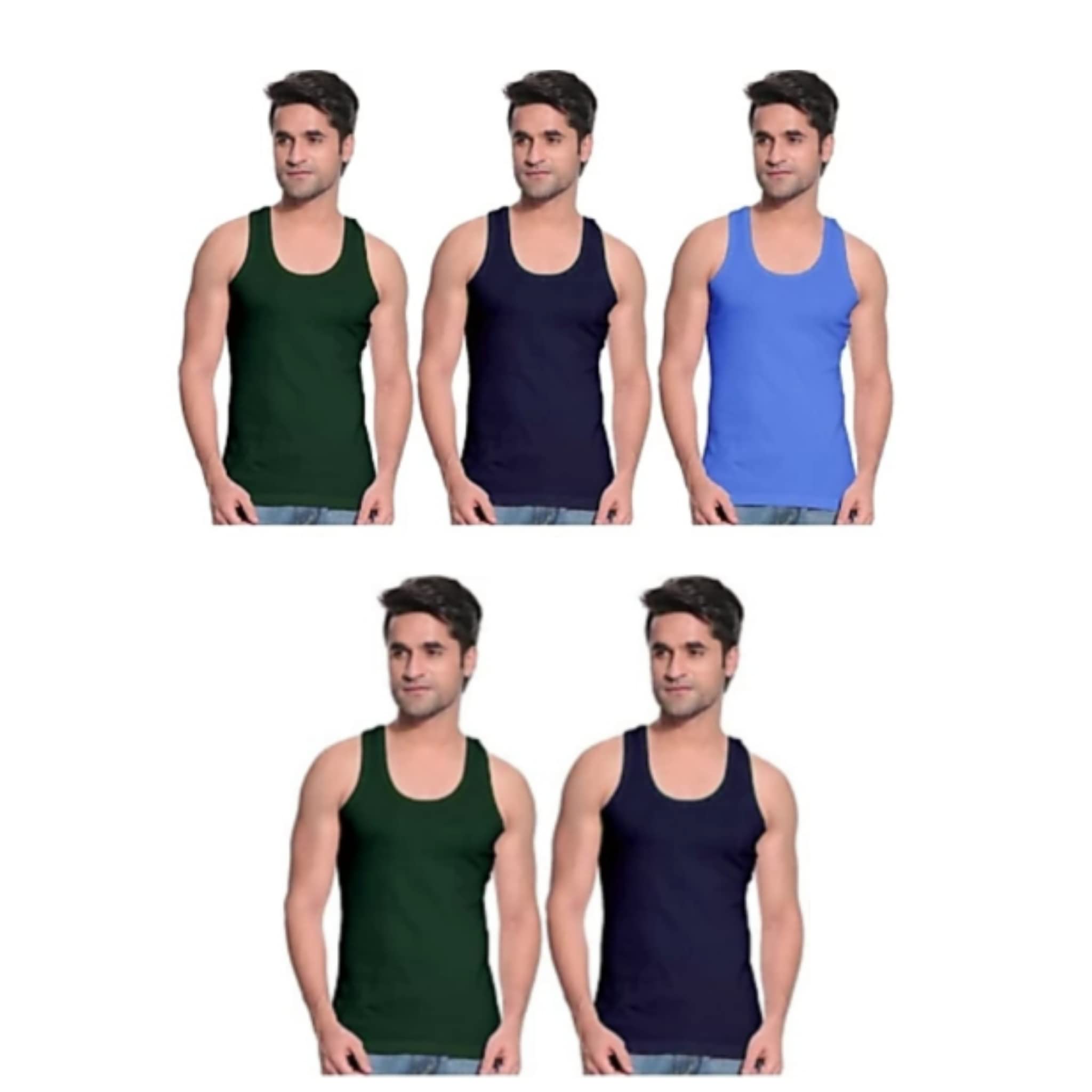 Dixcy Men's Vest Multicolor Pack of 5-picture-26