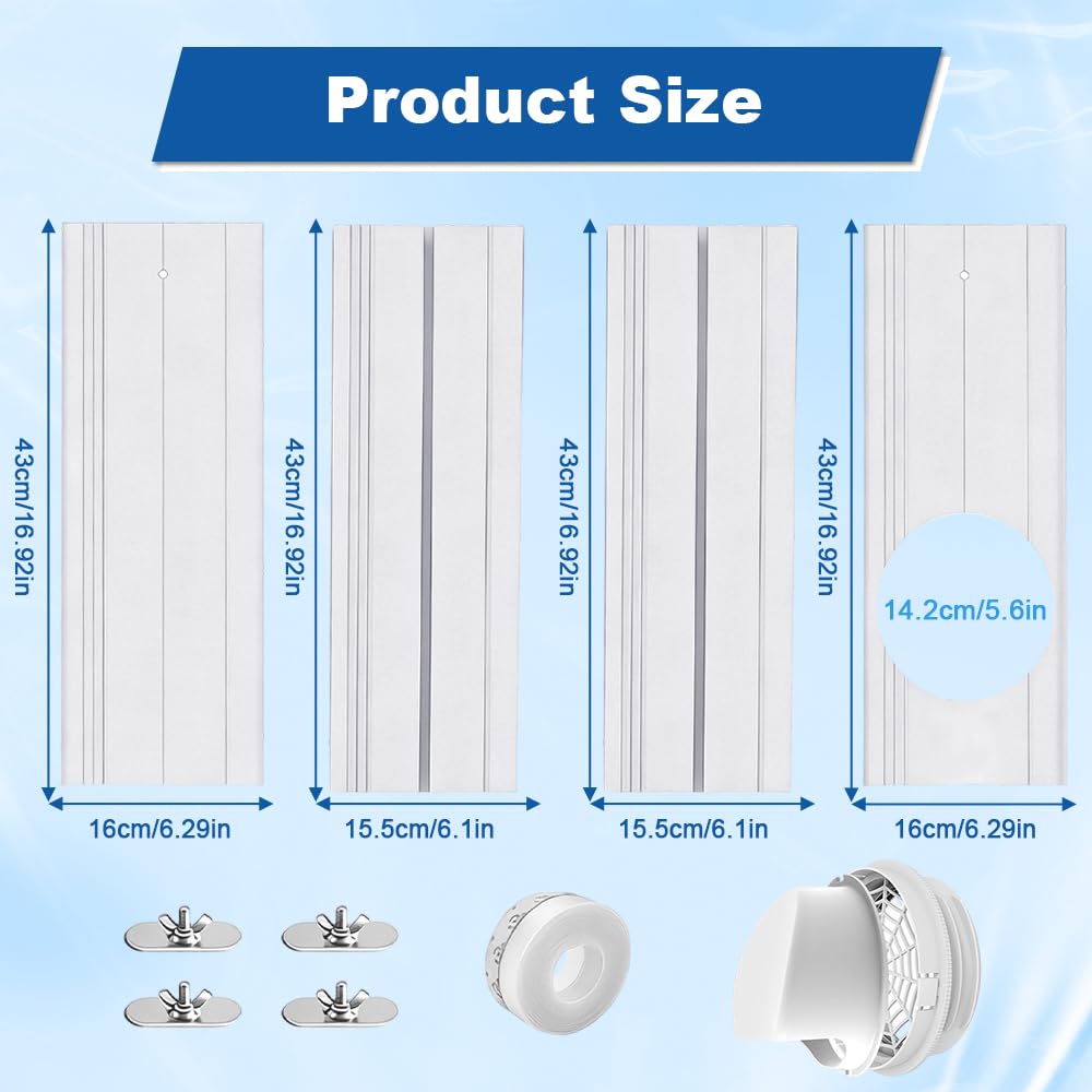 4 Pièces Kit Calfeutrage Climatiseur Fenêtre, Kit Fenetre pour Climatiseur Mobile, Kit fenêtre climatiseur Mobile, Convient aux fenêtres Coulissantes Verticales/Horizontales