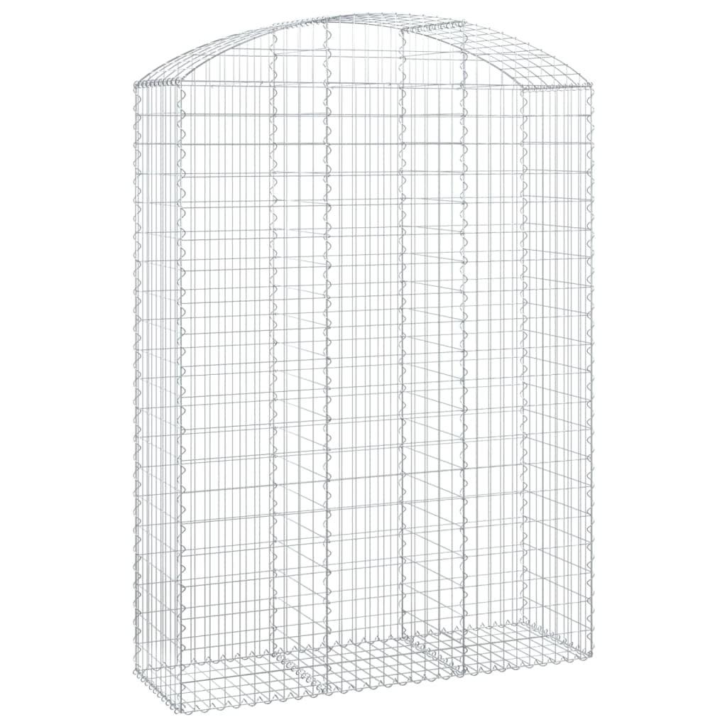 Gabione mit Hochbogen 150x50x200/220 cm Verzinktes Eisen Silber