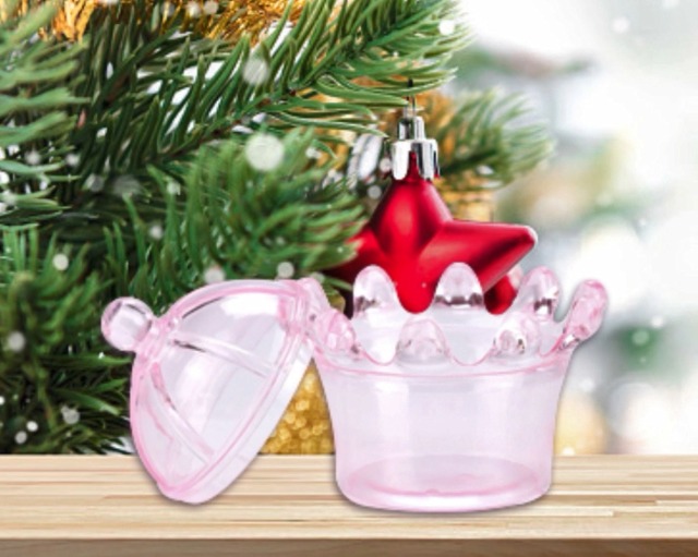 12 Extra Large Pink Clear Plastic Shell Candy Boxes – Party Favors Plus