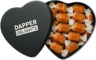 Kiri & Sons Soft Chewy Caramel Whiskey Candy, Premium Gourmet Tin Gift for Father's Day, Black Tin – Salted Caramel