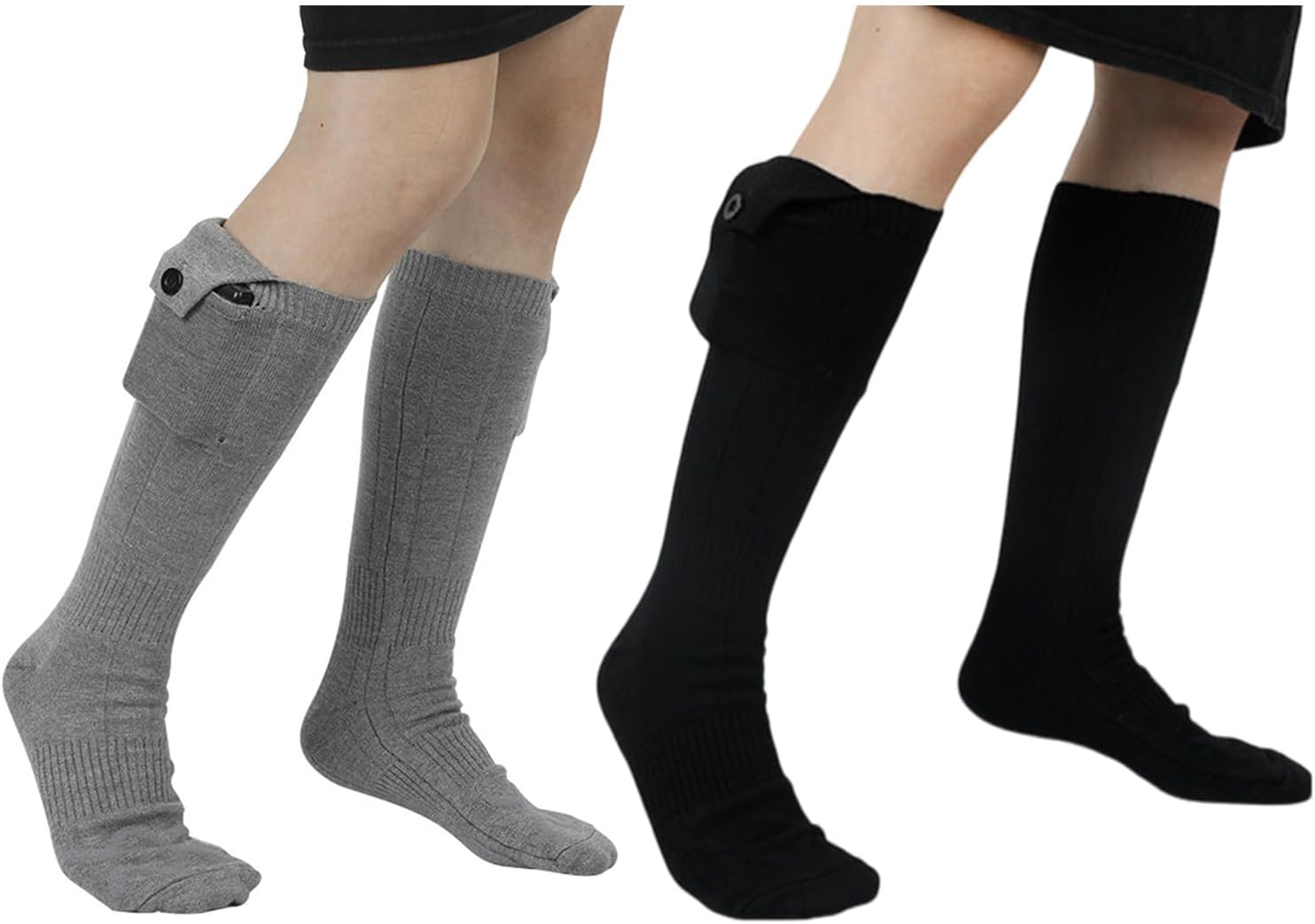 Washable Electric Heated Socks 4 Gear Temperature Adjustment USB Rechargeable Electric Heated Socks for Men Women Ski