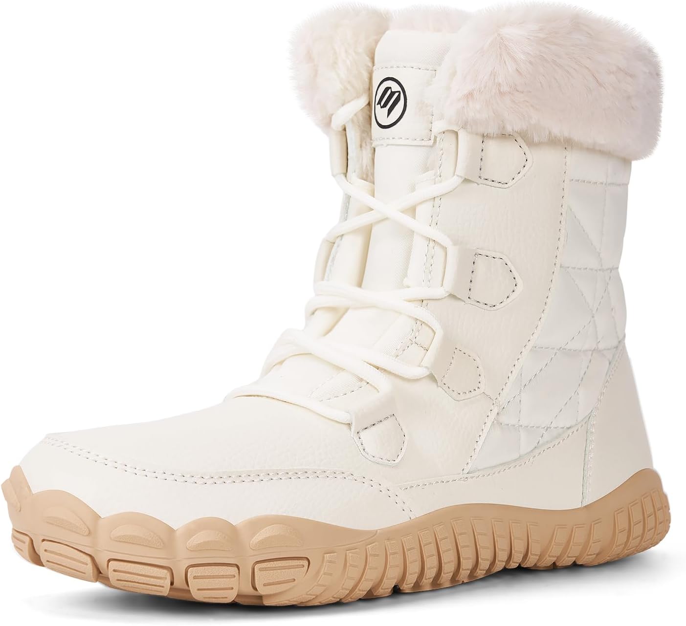 Winter Snow Boots for Women Hike Barefoot Shoes Minimalist Winter Snow Boots Zero Drop & Wide Toe Box & Waterproof Fur Lining Snow Booties Warm Hike Shoes