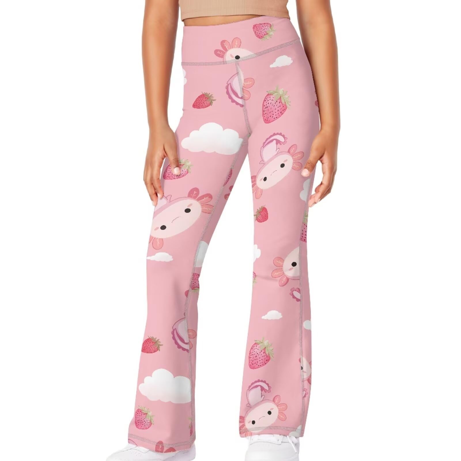 Girls Leggings Floral Print High-Waisted Flared Pants 5-14 Years
