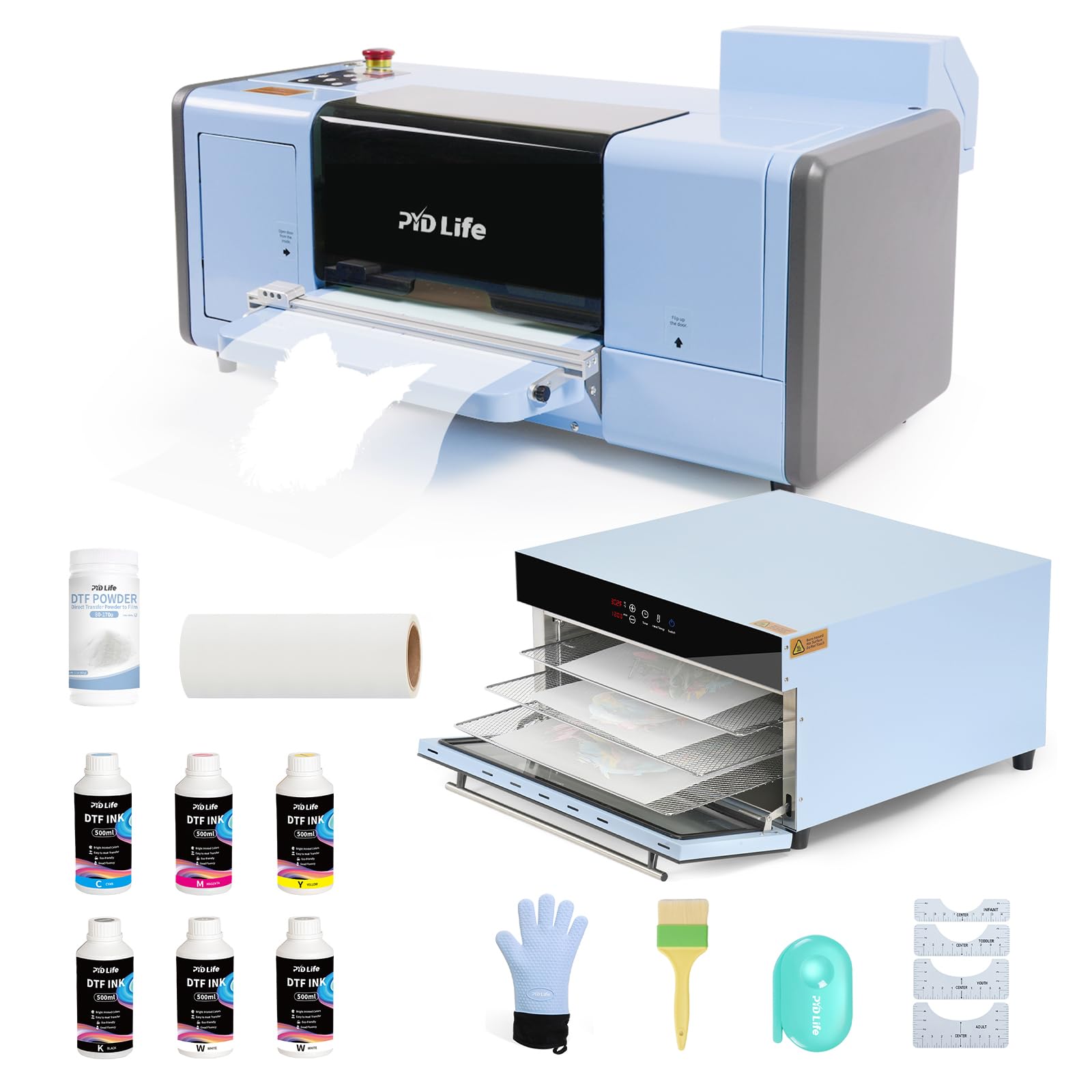 PYD Life DTF Printer A3 Kit F1080 Transfer Printing Machine Direct to Film Printer for T-Shirt Bag Cap Printing,2 x Faster L1800 R1390 DTF Printer (