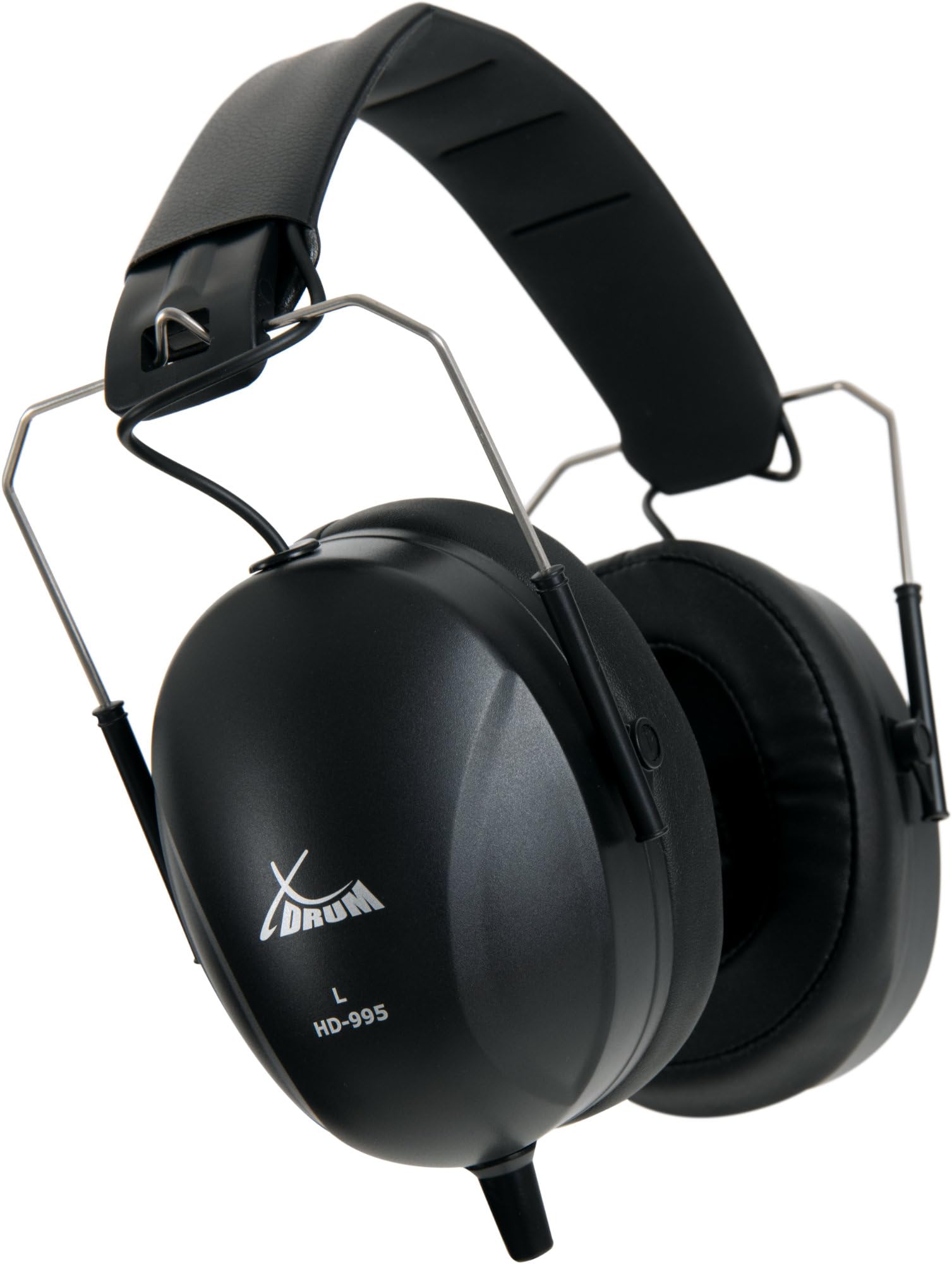 XDrum HD-995 Kopfhörer mit Schalldämpfung - Für Schlagzeuger, Bauarbeiter, Fließband, etc. -Lärmpegelreduzierung um ca. 22 dB - Geschlossen - Ohrumschließend - Gerades Kabel mit 3 m Länge - Schwarz