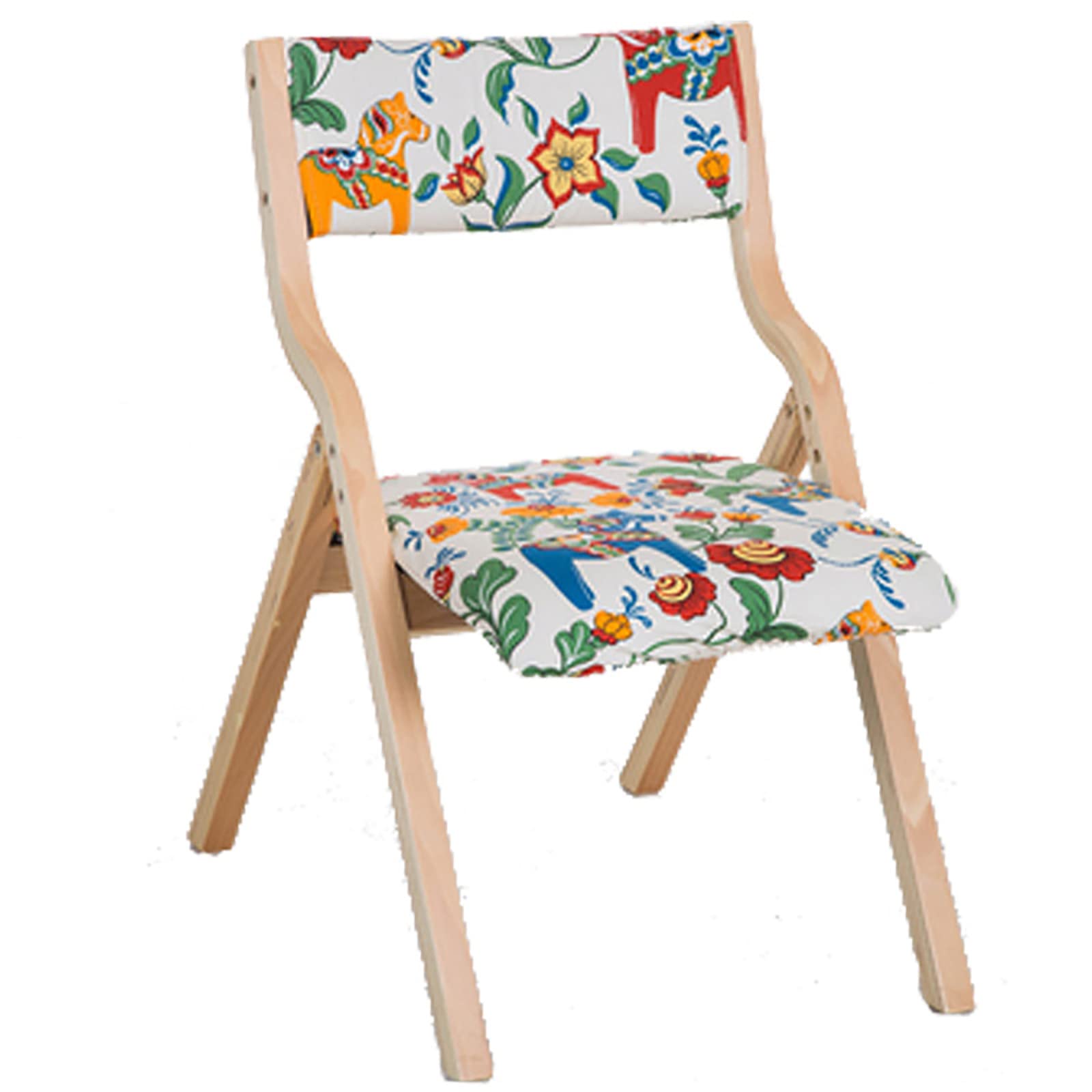 Silla plegable de madera rústica moderna con acolchado de lino y respaldo, cómoda silla de oficina para sala de estar, cocina, comedor, diseño floral, 48,5 x 48 x 78,5 cm