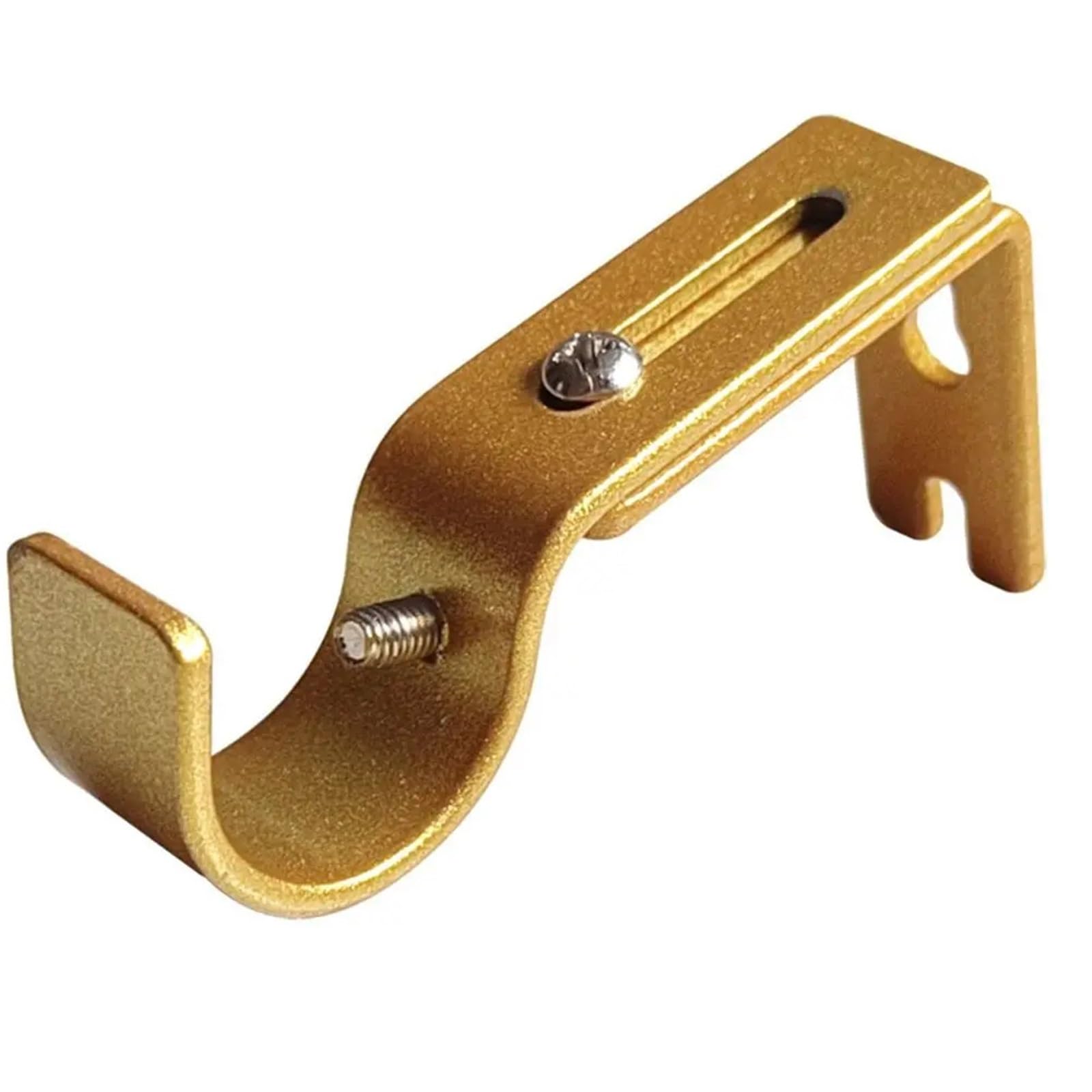 Gbrcen Curtain Rod Brackets 4PCS Adjustable Curtain Rod Brackets Metal Hanger for 1 Inch Rod Curtain Rod Holder Hardware Home Drapery Rod Holders for Wall(Gold)
