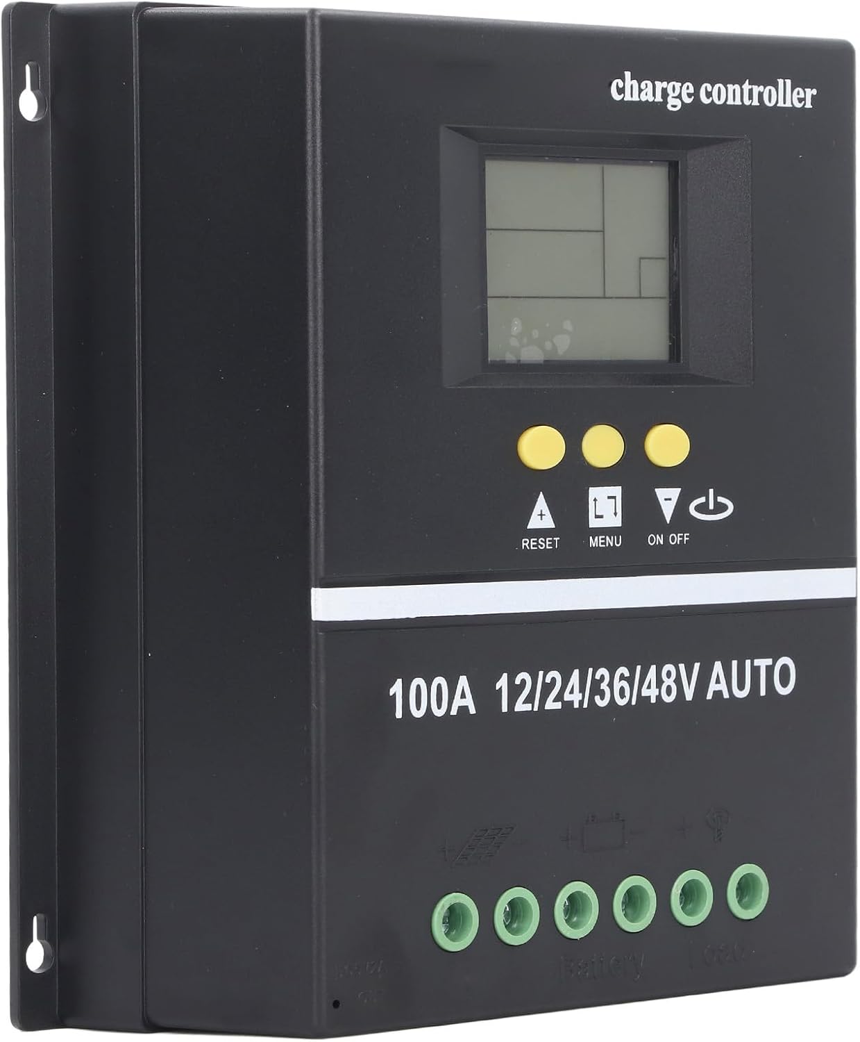 Solar Charge Controller MPPT 100A, 12V/24V/36V/48V Auto Detection, LCD Display, 7 Working Modes, Dual USB Ports