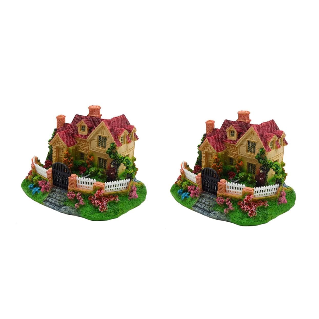 TOYANDONA 2 Piezas Decoración De Pecera Decoraciones para Acuarios Betta Diseño del Acuario Decoración De Peces Paisaje del Acuario Pequeña Casa con Pecera Acuario De Peces Resina Vistoso