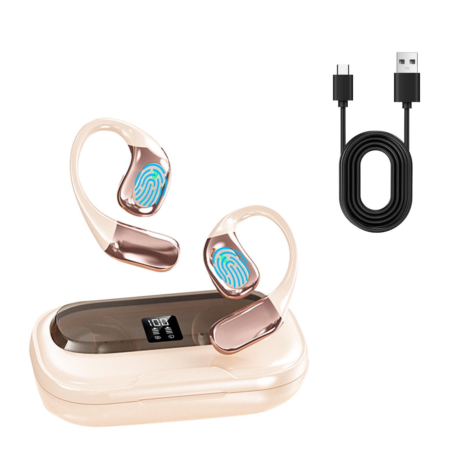 Auriculares traductores, 138 traducción de idiomas en línea, inalámbricos, Bluetooth 5.4, con pantalla digital de potencia, modo táctil/externo/habla libre para viajes, negocios y estudios