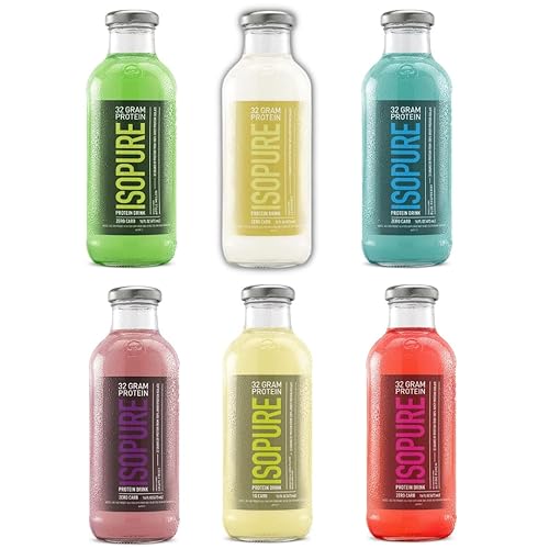 Zero Carb 1.13 oz de proteína lista para beber, aislado de proteína de suero de leche, variedad de 6 sabores - 16 onzas líquidas (6 botellas)