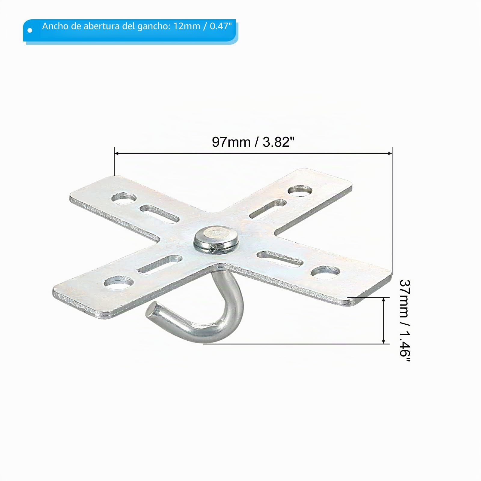 PATIKIL Techo Gancho Kit, Cruz Diseño Metal Placa Montaje Colgador Soporte Techo Ventilador Luz Accesorio para Colgante Luz Candelabro