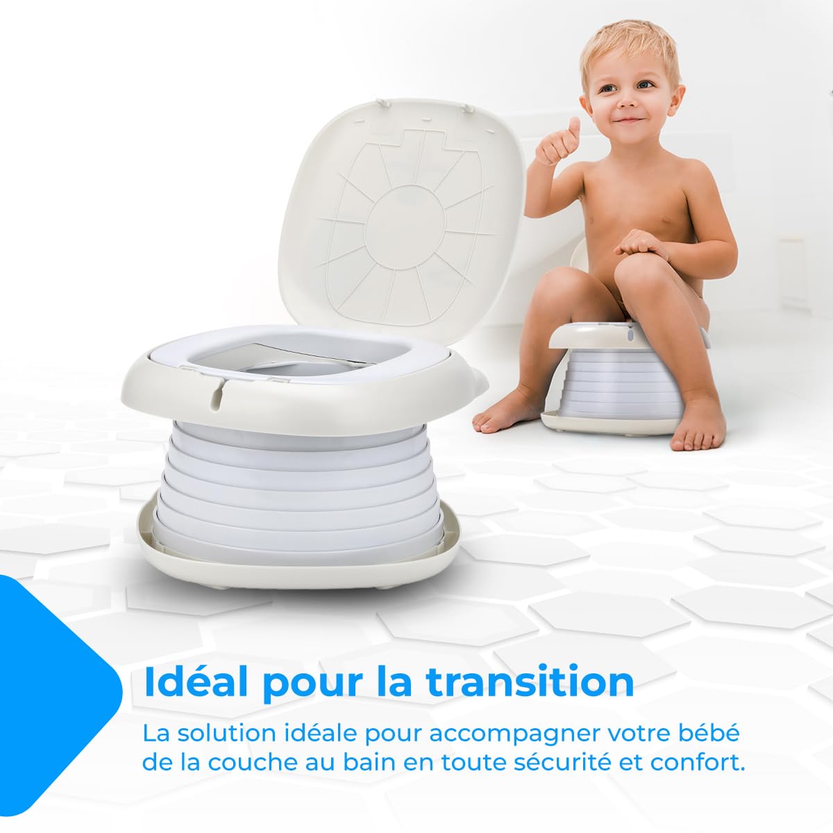 NK Orinal Infantil - Inodoro para bebes y niños, Portátil, Plegable, Diseño Infantil, Aprendizaje, Higiénico, Transición Pañal Baño, Aprendizaje, Divertido, Seguro, Fácil de Usar - Incluye bolsas — view 7