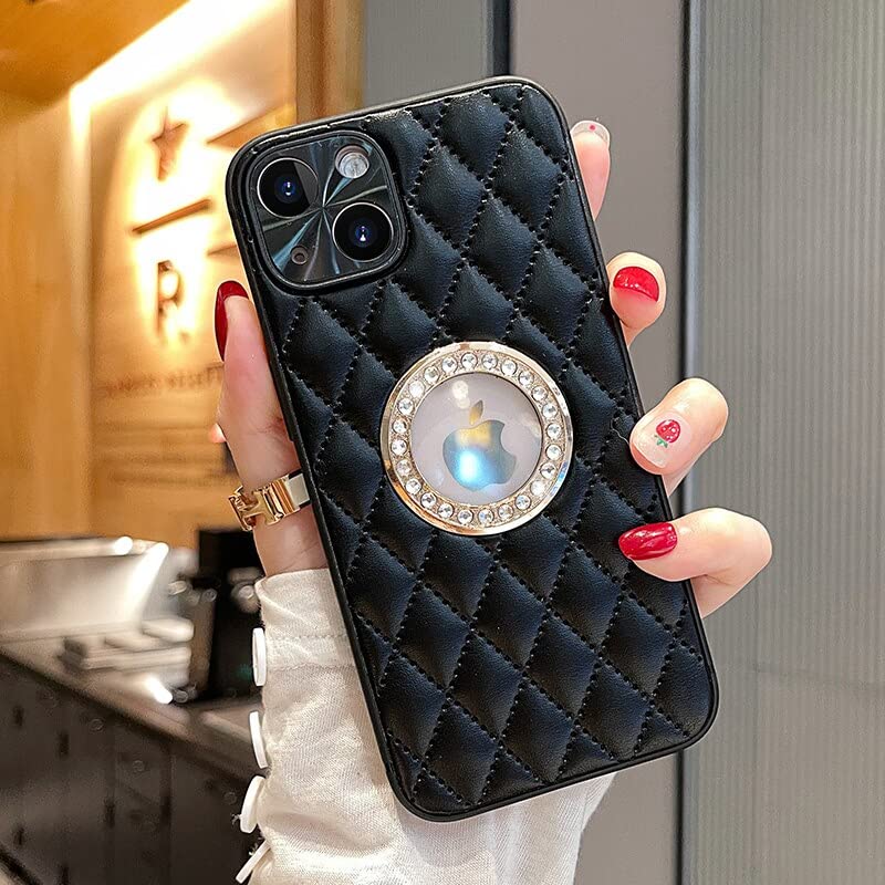 LuxuryKase Grid Glitter, Diamond Clear Logo, Jewelled Leather Case Cover for iPhone 14 Plus (PC | Black) (B0C17D18R4) Amazon Price History, Amazon Price Tracker