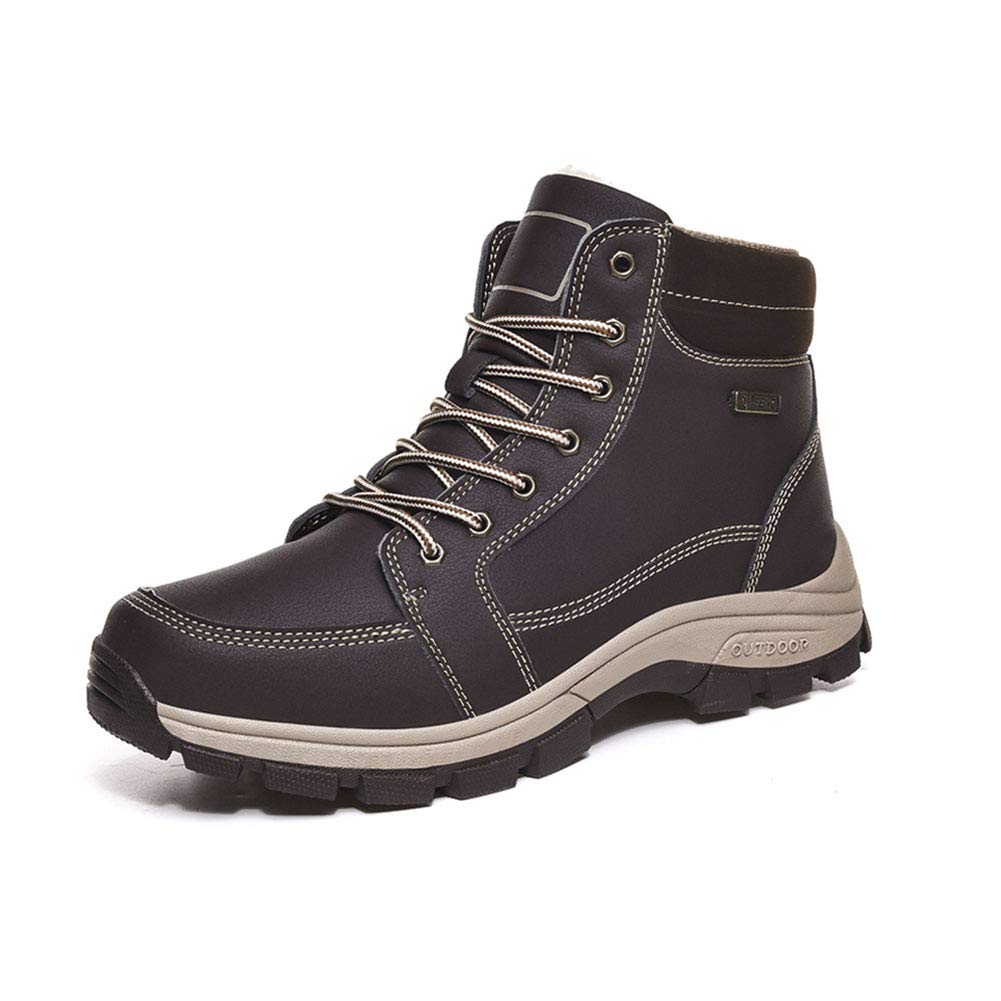 Paño Grueso Y Suave De Alta Tapa De La Nieve Botas, Nueva Manera Simple Y Zapatos Deportivos Al Aire Libre En Invierno, Zapatos De Algodón Antideslizante Para Senderismo Y Senderismo,Brown b,41