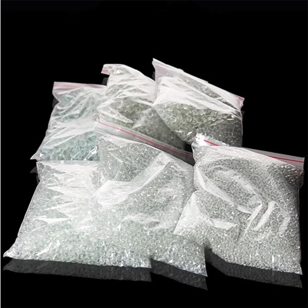 Lot de 1000 Pierres en Verre Transparent Anti-ébullition De 3 Mm, Perles en Verre Sodocalcique, Perles De Mélange De Peinture Transparentes, Pierres Bouillantes à Billes De Laboratoire