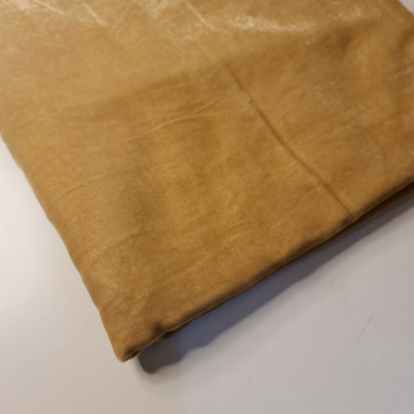 Three Crown Velvet Fabric Soft Strong Material - Home Decor, Curtains, Upholstery, Dress - 112cm Wide (Beige, 2 Meter) - Image 3