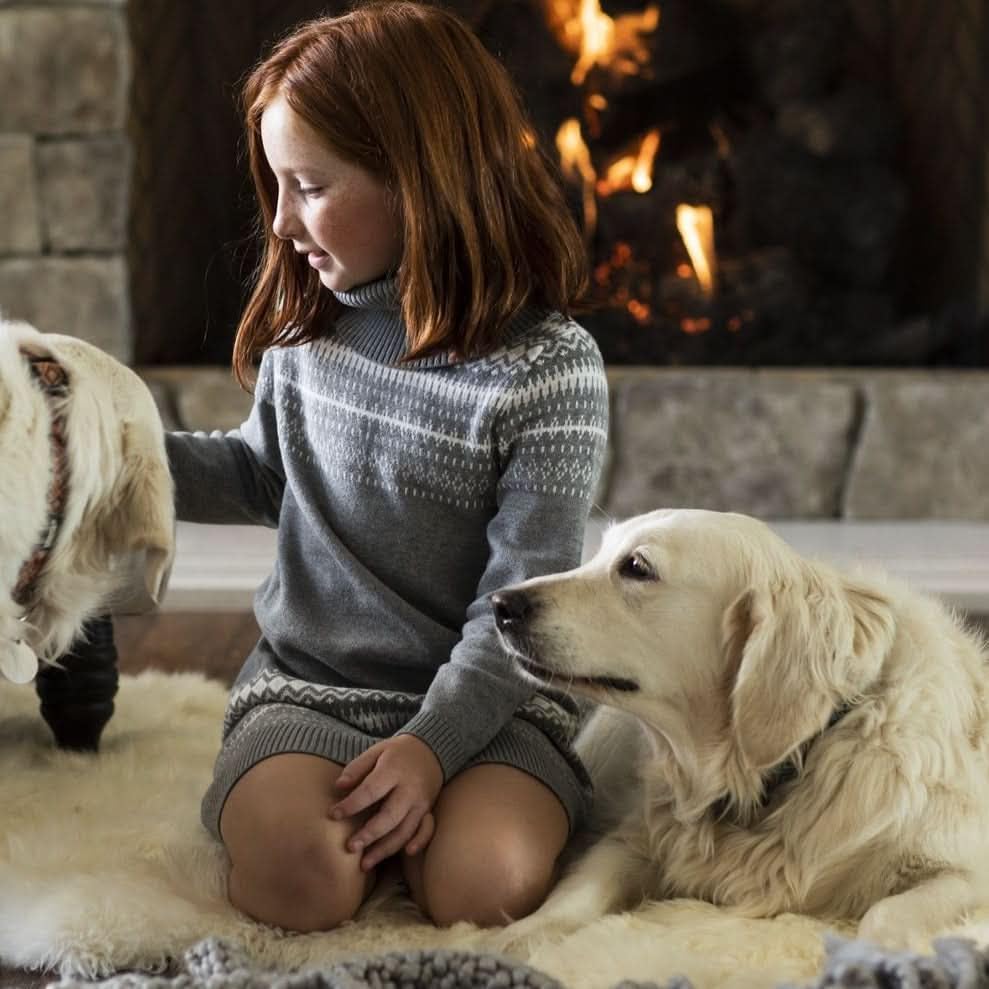 Image of Cable Knit Turtleneck Sweater Dress by Hope & Henry Girl