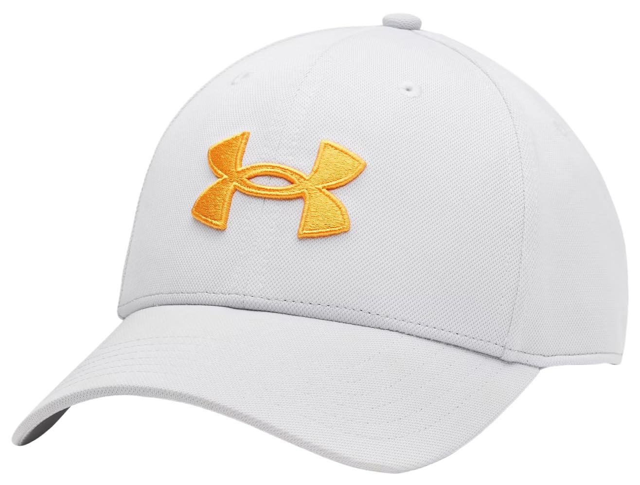Under Armour Men's Blitzing Cap Stretch Fit, (014) Halo Gray / / Squad Orange, Large/X-Large