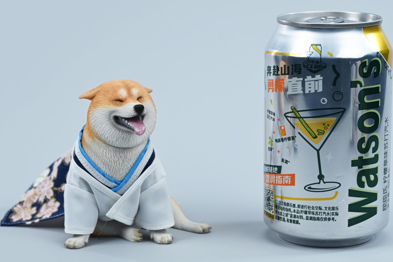 HiPlay JXK Collectible Dog Figure: White Shiba Inu, Expertly Hand