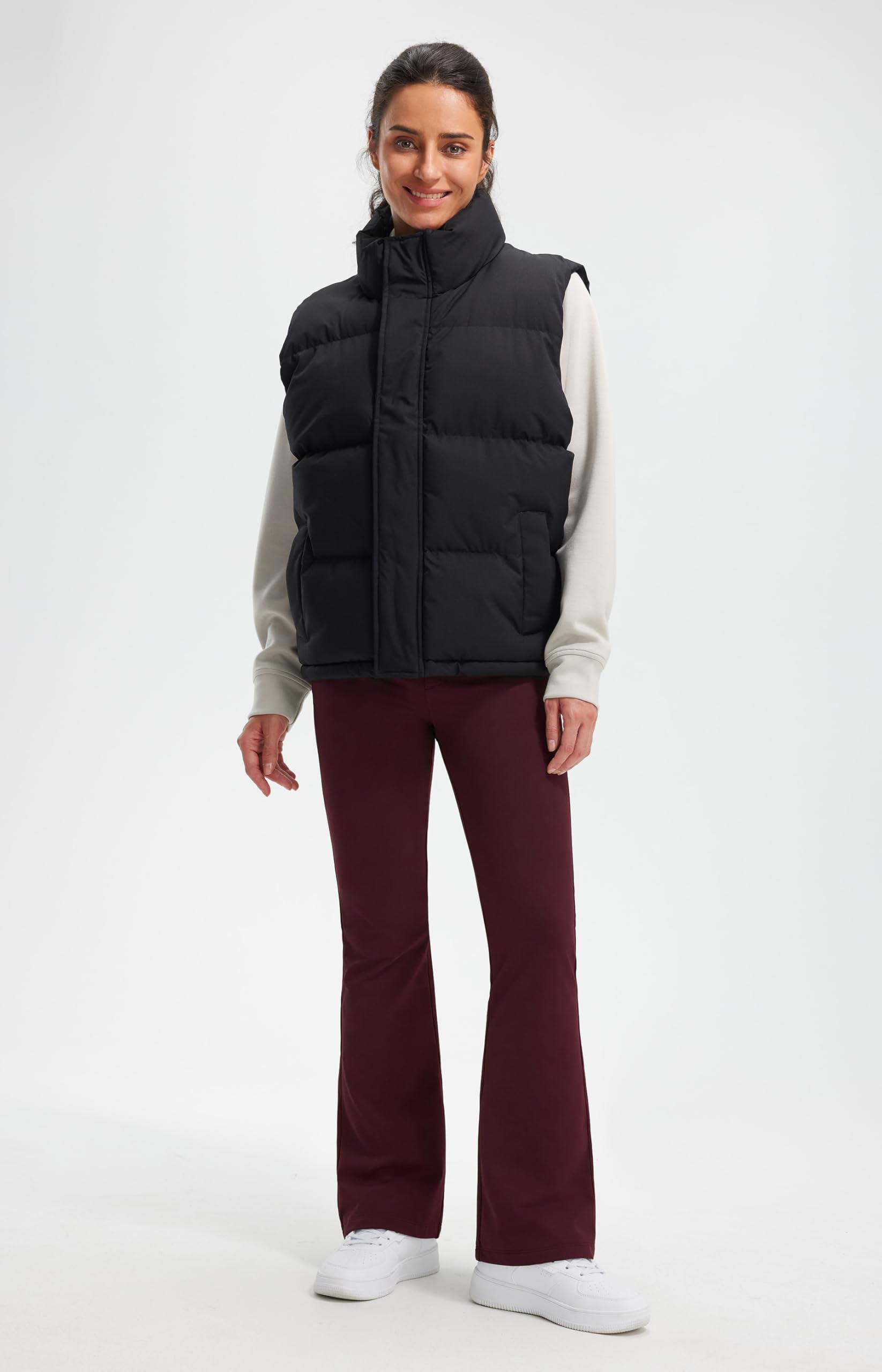 Libin - Legging termici da donna, a zampa d’elefante, pantaloni termici, impermeabili, invernali, adatti per lo yoga, con tasche