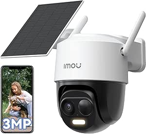Imou 2K Solar Security Camera Outdoor Wireless, 360° Battery Outdoor Camera, Wi-Fi CCTV Camera Solar, AI Human Car Detection, 20M Color Night Vision, Siren Spotlight, 2-Way Audio, Works with Alexa asin的图片