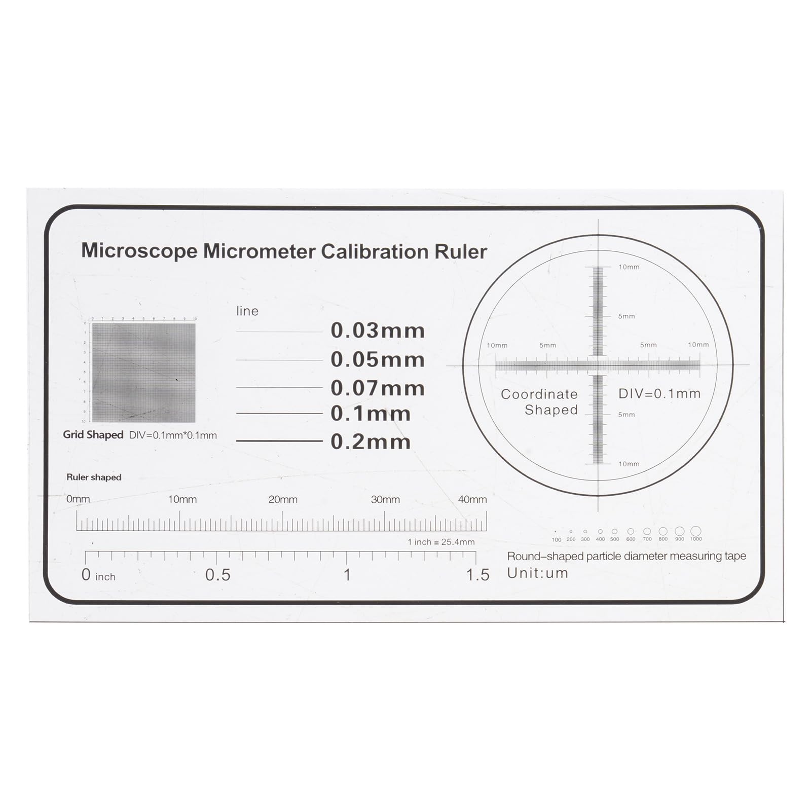 Precisions Microscope Calibration Ruler with 0.1mm Gradations Calibration Ruler Slide for Accurate Lab Measurement