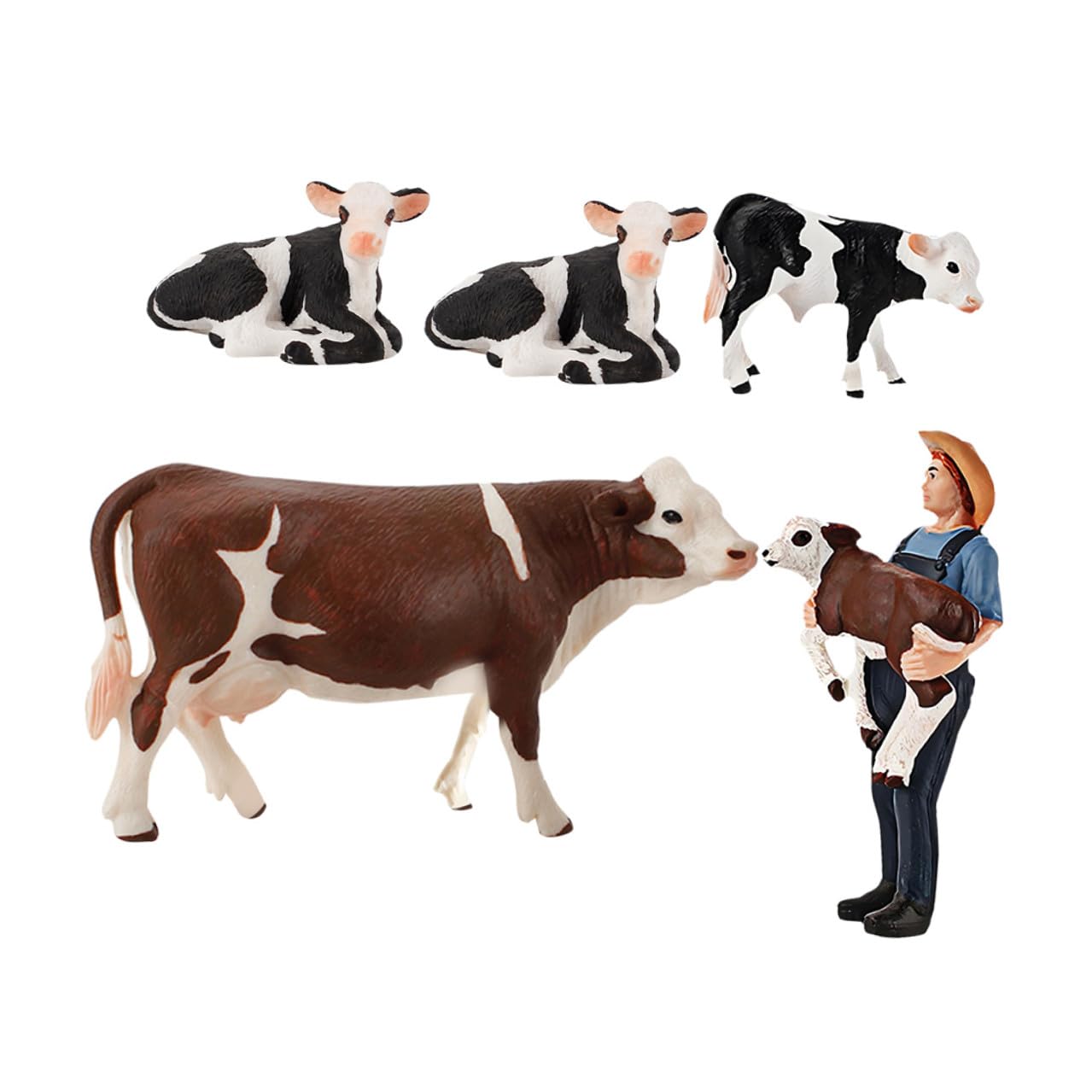 5 Figuras de Animales de Granja en PVC Diseño Único para Decoración del Hogar y Uso Versátil, Ideales para Niños en Ambientes Interiores y Exteriores
