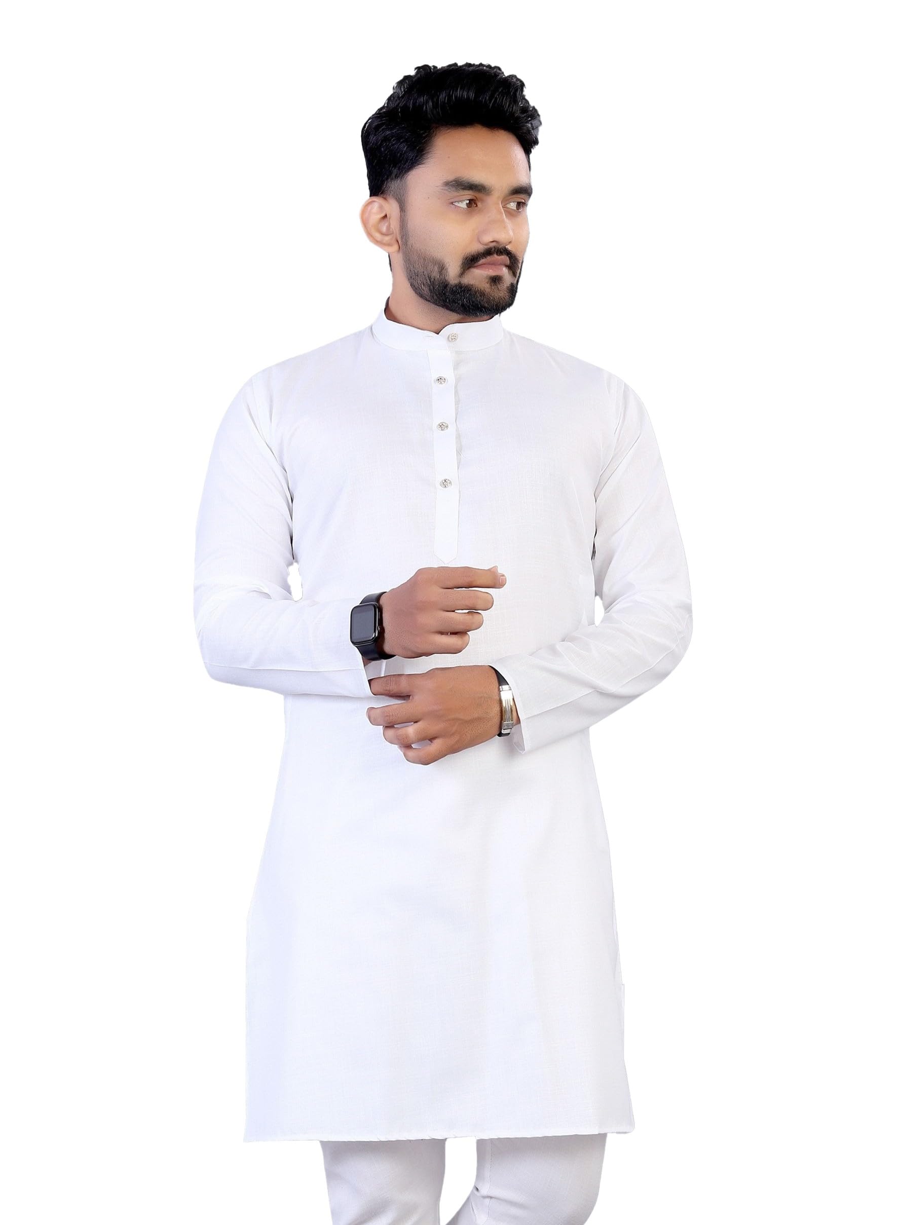 Men Cotton Blend Straight Kurta