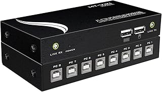 4/8/16 Ports USB Synchronizer - DNF Keyboard Mouse Shared Display Synchronization Controller, KVM Metal Switcher Black, for Game Tudios, Security/Stock Market Surveillance, Offices (Size : 8 ports)