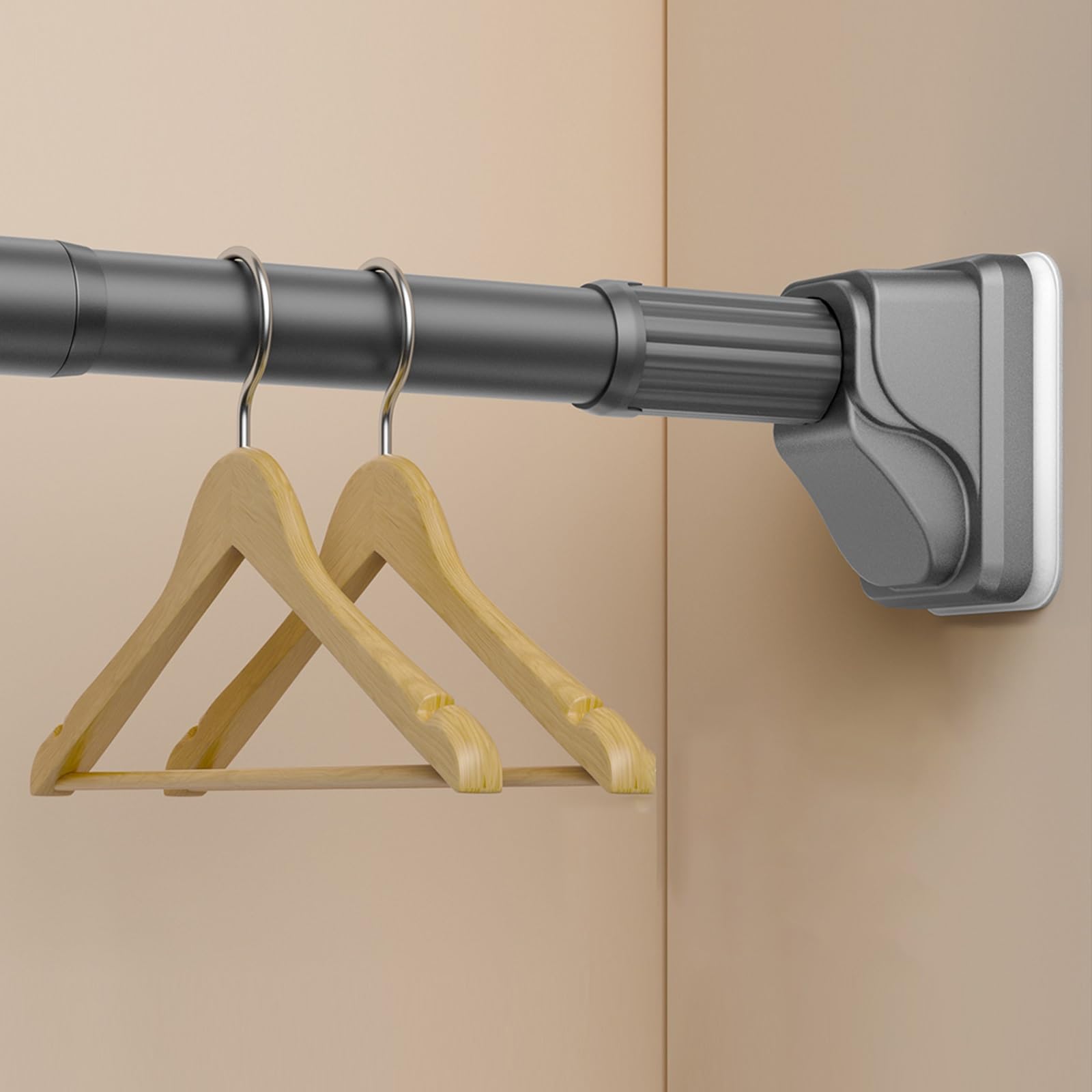 WQPMNYG NoDrill Shower Curtain Rod Extendable Stainless Steel Pole 40490cm Adjustable for Bathroom & Kitchen GrayFinish Perfect for Doors and Windows