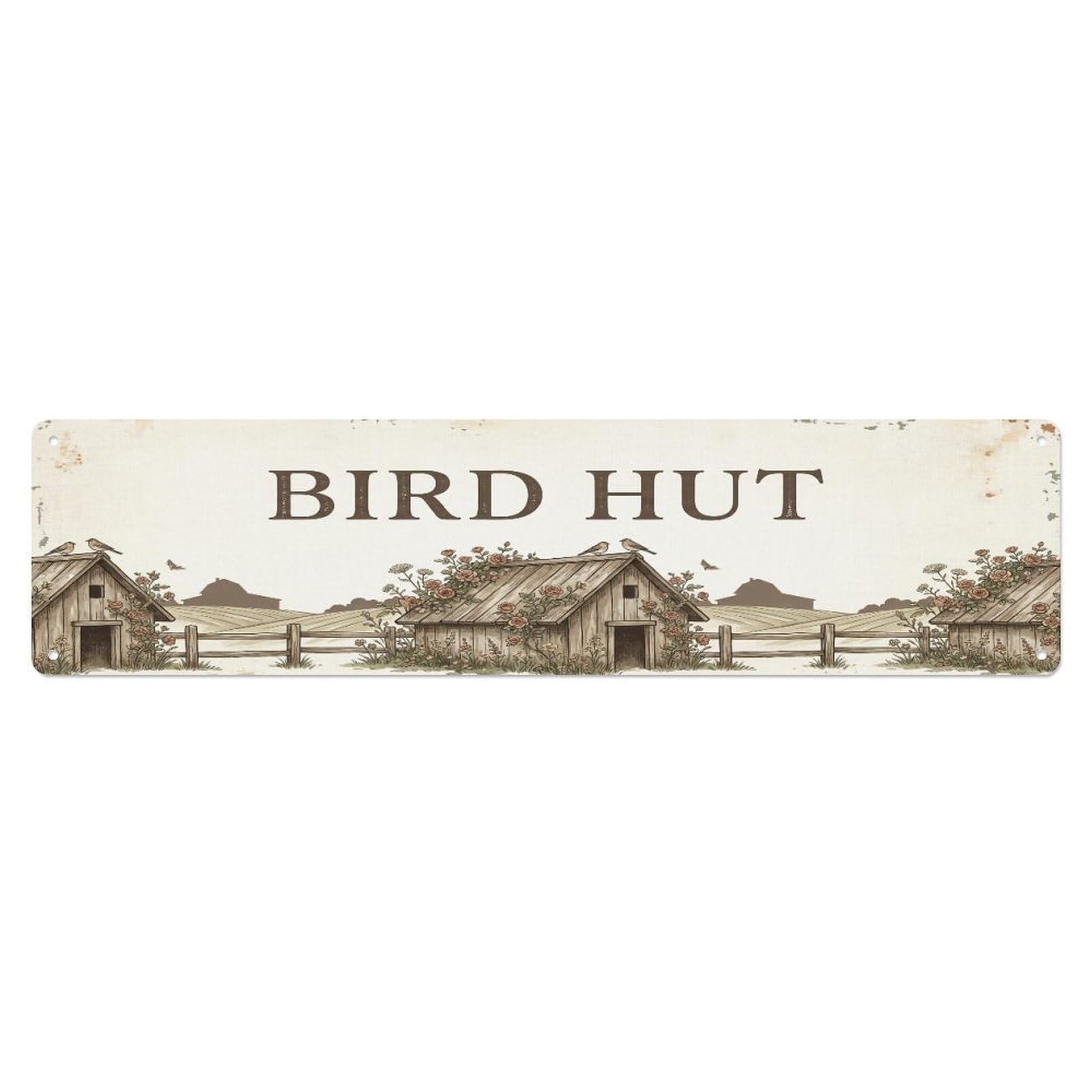 Xanthor Style Metal Tin Sign Vintage Hut Up Bird Farmhouse Funny Bird Backyard Farm