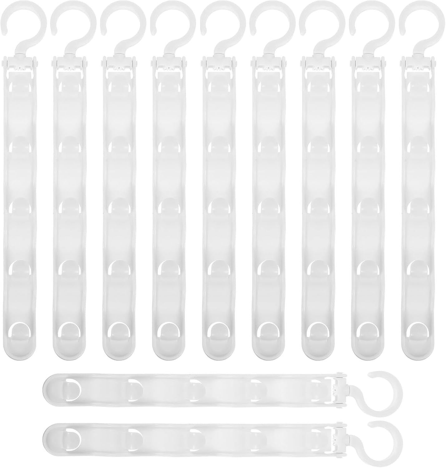 Garneck 20pcs White Space Saving Closet Organizers Hangers with Vertical Hooks Tiered Clothes Storage for Apartments Dorms and Home Wardrobes