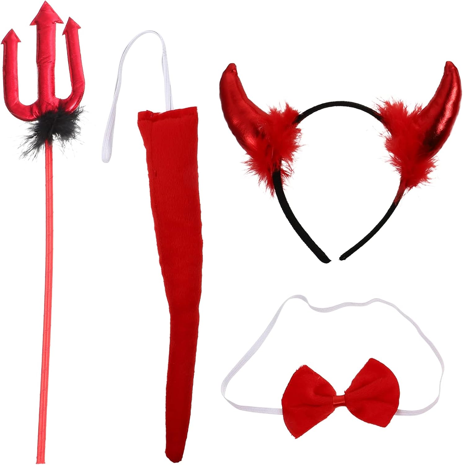 minkissy Halloween Devil Costume Set with Devil Horn Headband Bow Tie