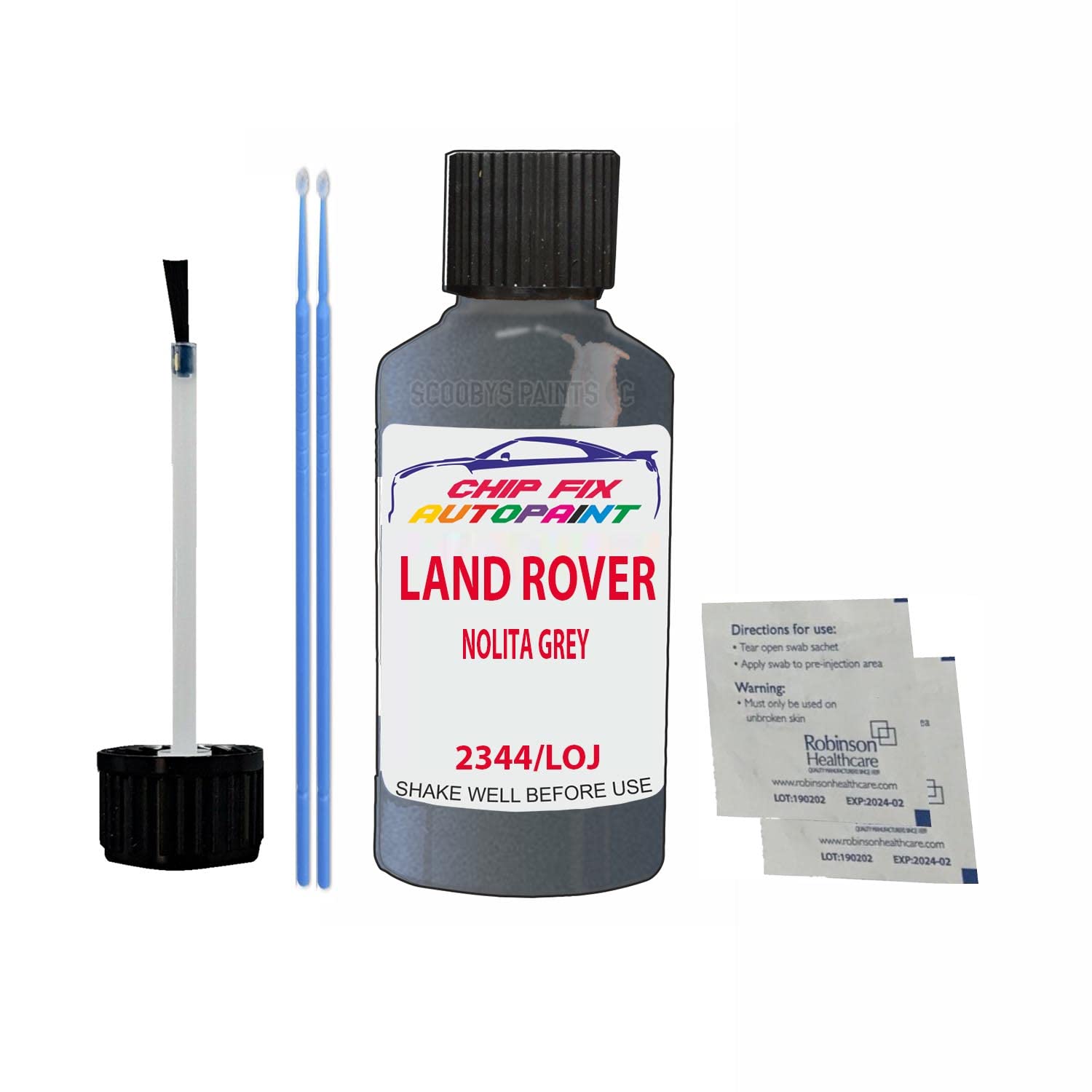 Scoobys Paints Back In The Mix Nolita Grey Touch Up Paint For Land Rover Range Rover Evoque 2344 2019-2022 30Ml Bottle Brush Scratch Stone Chip Repair Pen