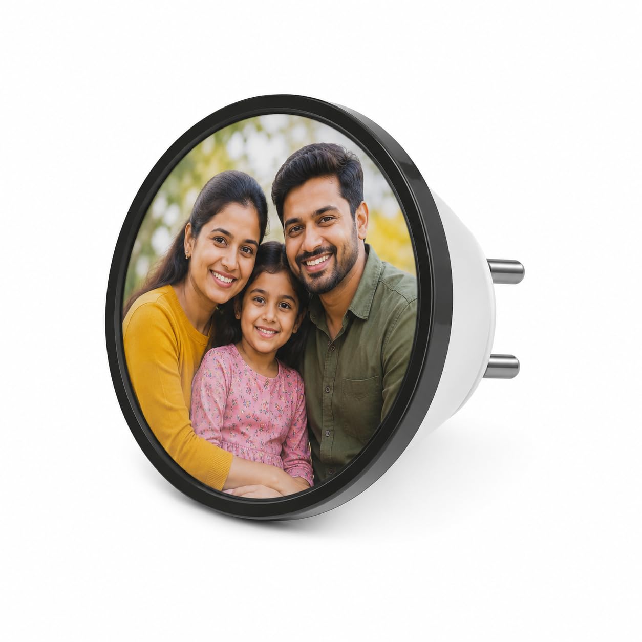 customized led photo night lamp with personalized photo | plug-in led night light | custom picture lamp for home décor | birthday, anniversary, wedding gift (round led photo night lamp)