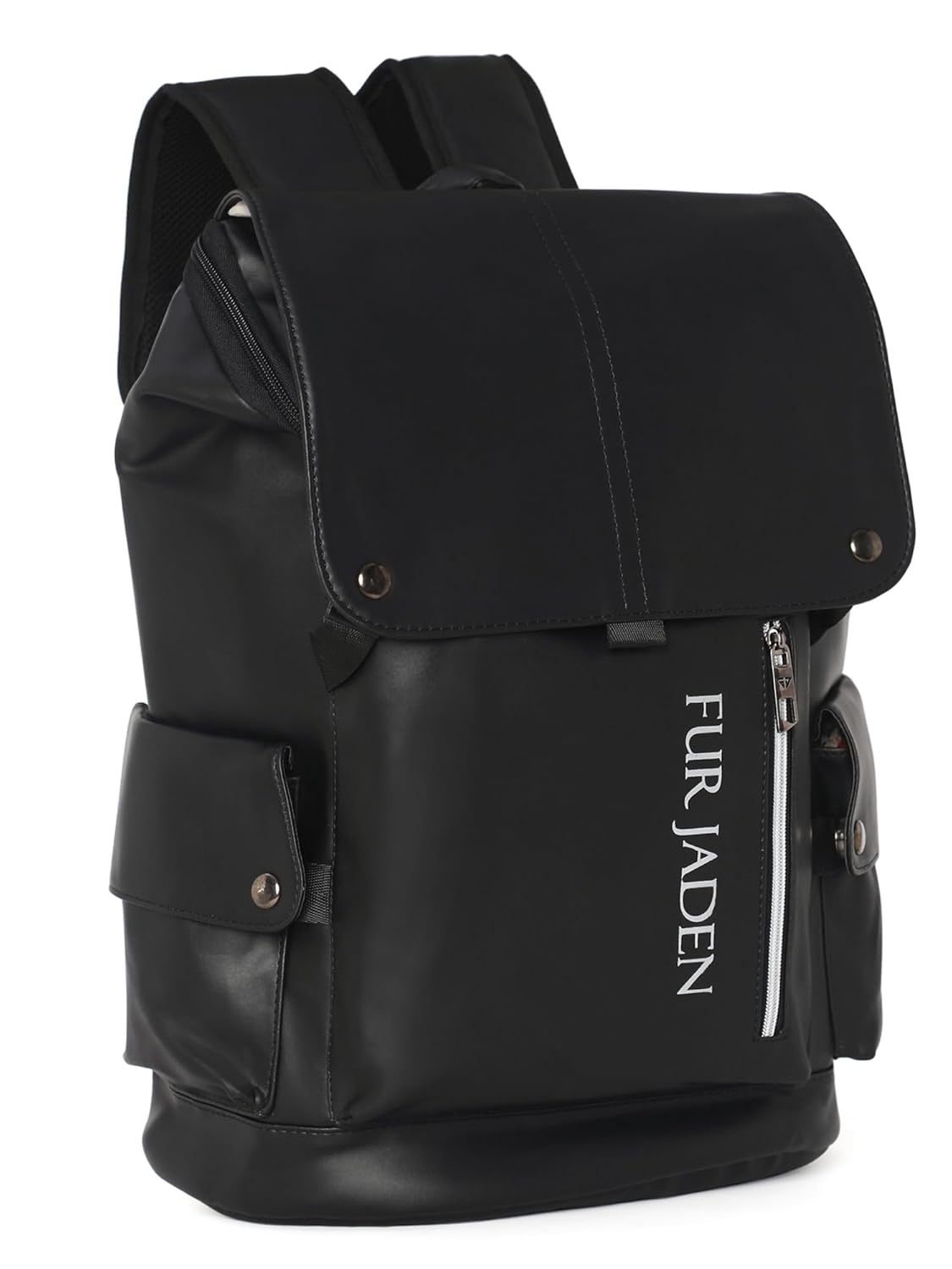 FUR JADEN Vegan Leather Stylish Casual Laptop Backpack For Men Women College Office Professionals FUR JADEN Vegan Leather Stylish Casual Laptop Backpack For Men Women College Office Professionals