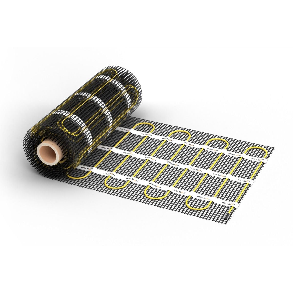 Elektryczne ogrzewanie podłogowe do płytek: mata grzewcza WARMON CLASSIC 150 W/m² z termostatem Smart WiFi Series TS 300, termostat: TS 300 WiFi, czarny, rozmiar maty: 20 m² – 2 szt. (12 + 8 m²)