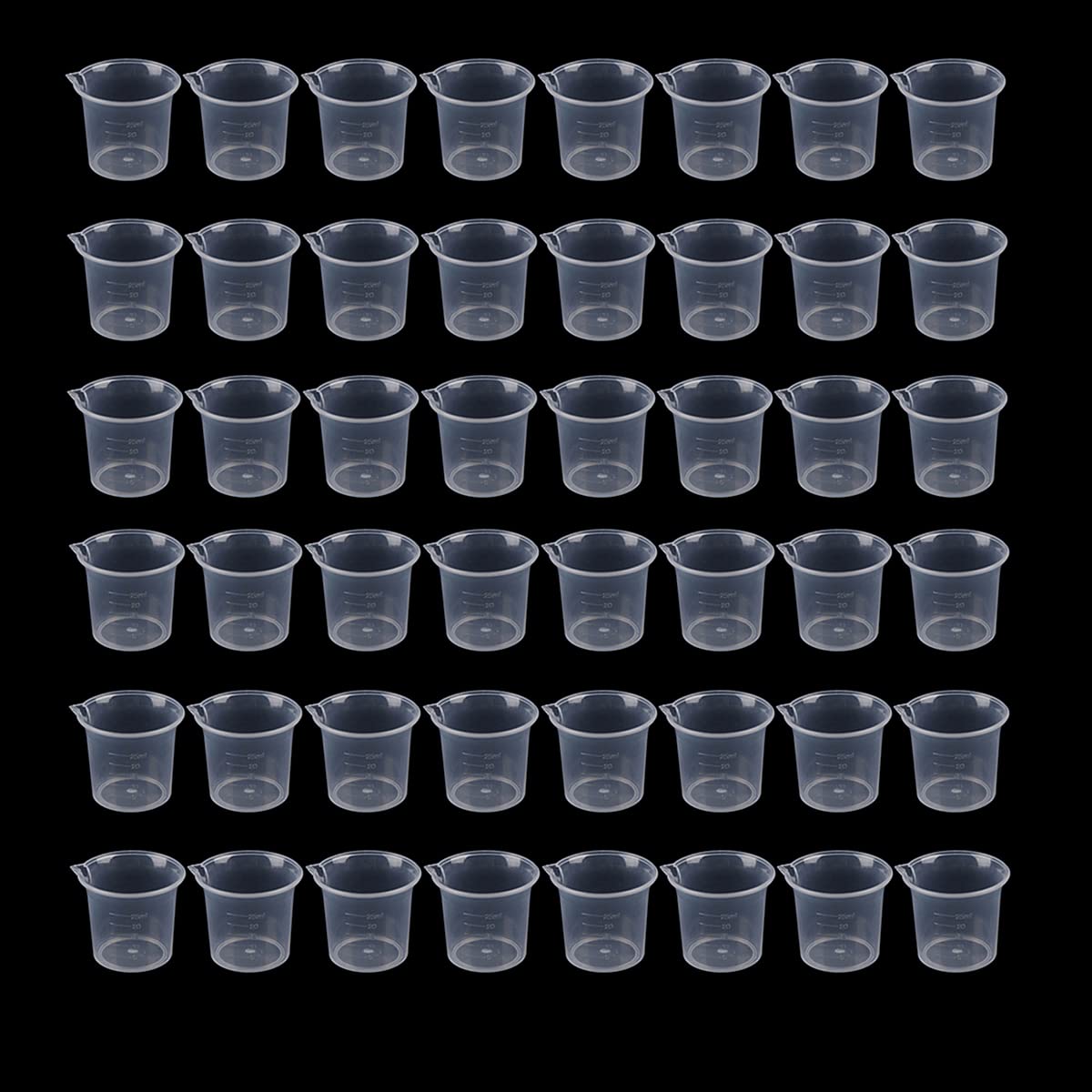 SKYPRO 50 PCS 25ml Resin Mixing Cups, Liquid Measuring Cups, Plastic Beaker, Graduation Epoxy Resin Cups for Resin Epoxy Paint Food, Lab Use