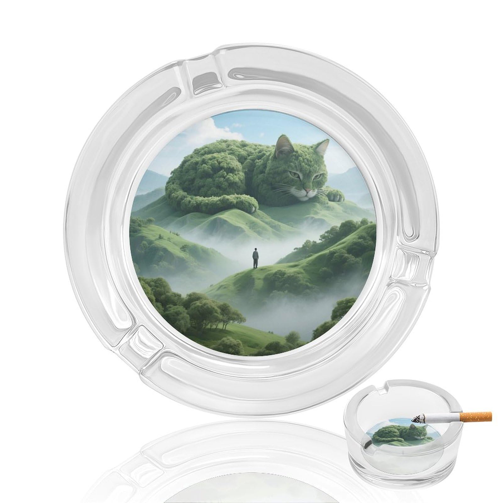 Cendrier sans fumée grand modèle en verre de table pour fumeur