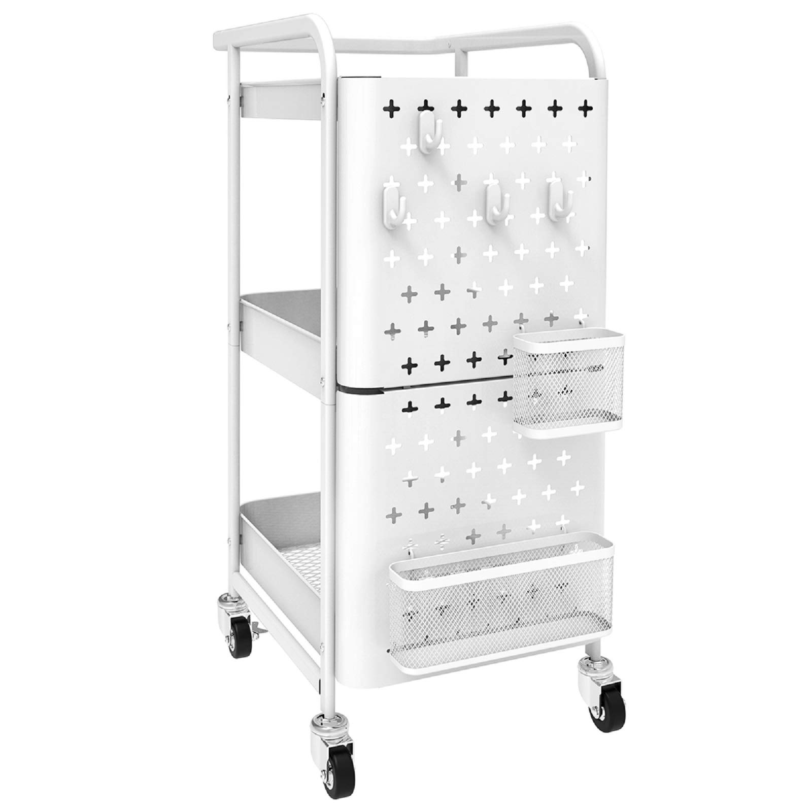 Buy Dailyart 3 Tier White Storage Rolling Cart, Heavy Duty Rolling