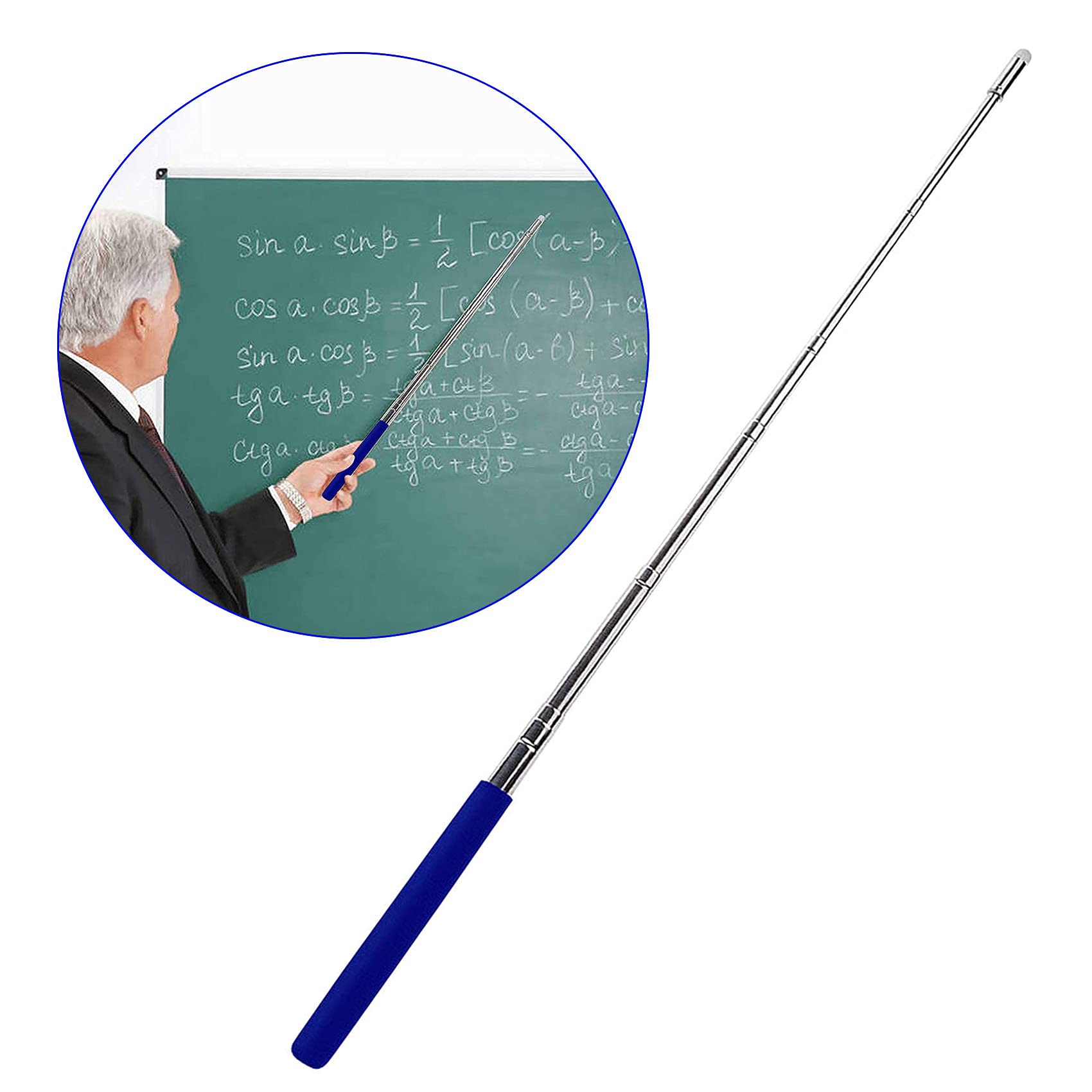 Lorcoo Teaching Stick Lorcoo Teachers Pointer - Extendable Whiteboard Pointer Stick 1M Stainless Steel Teacher Telescoping Pointer Retractable Pointer for Classroom, Meeting