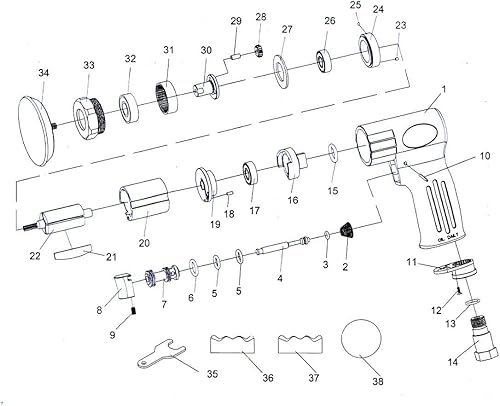 Miniatura 9 de PROSHI Mini kit de pulido de aire de 3 pulgadas Mini pulidor de 3 pulgadas con la almohadilla de lijado y almohadilla de forma y pulido de lana