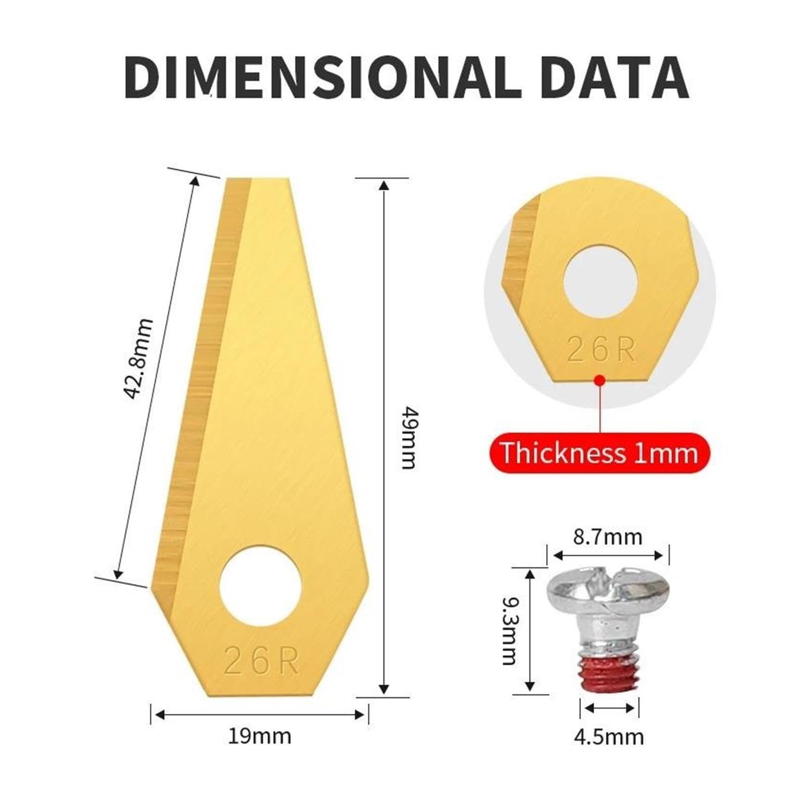 Cuchilla De Repuesto para Cortacésped, Compatible con Bosch,Indego Robot Cortacésped con Cuchillas De Acero Inoxidable(Golden 27pcs)